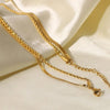 Collier Double Chaine Dore