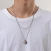 Collier double chaine homme