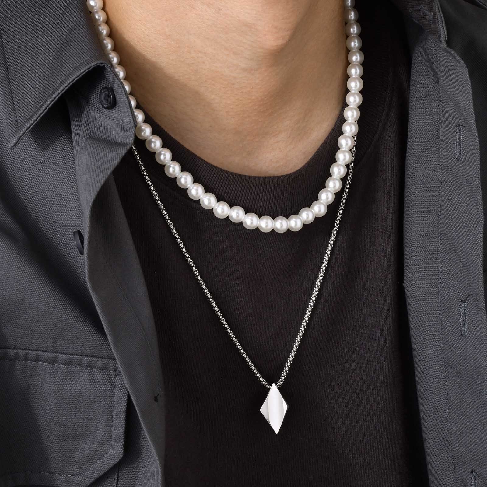 Collier double rang homme Chaîne Bijoux