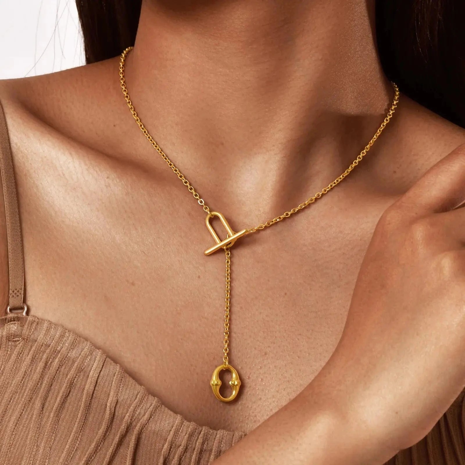 Collier Fermoir en T Or