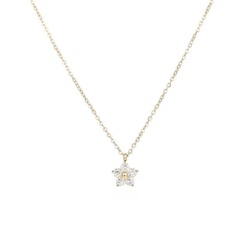 Collier Fleur Acier Inoxydable