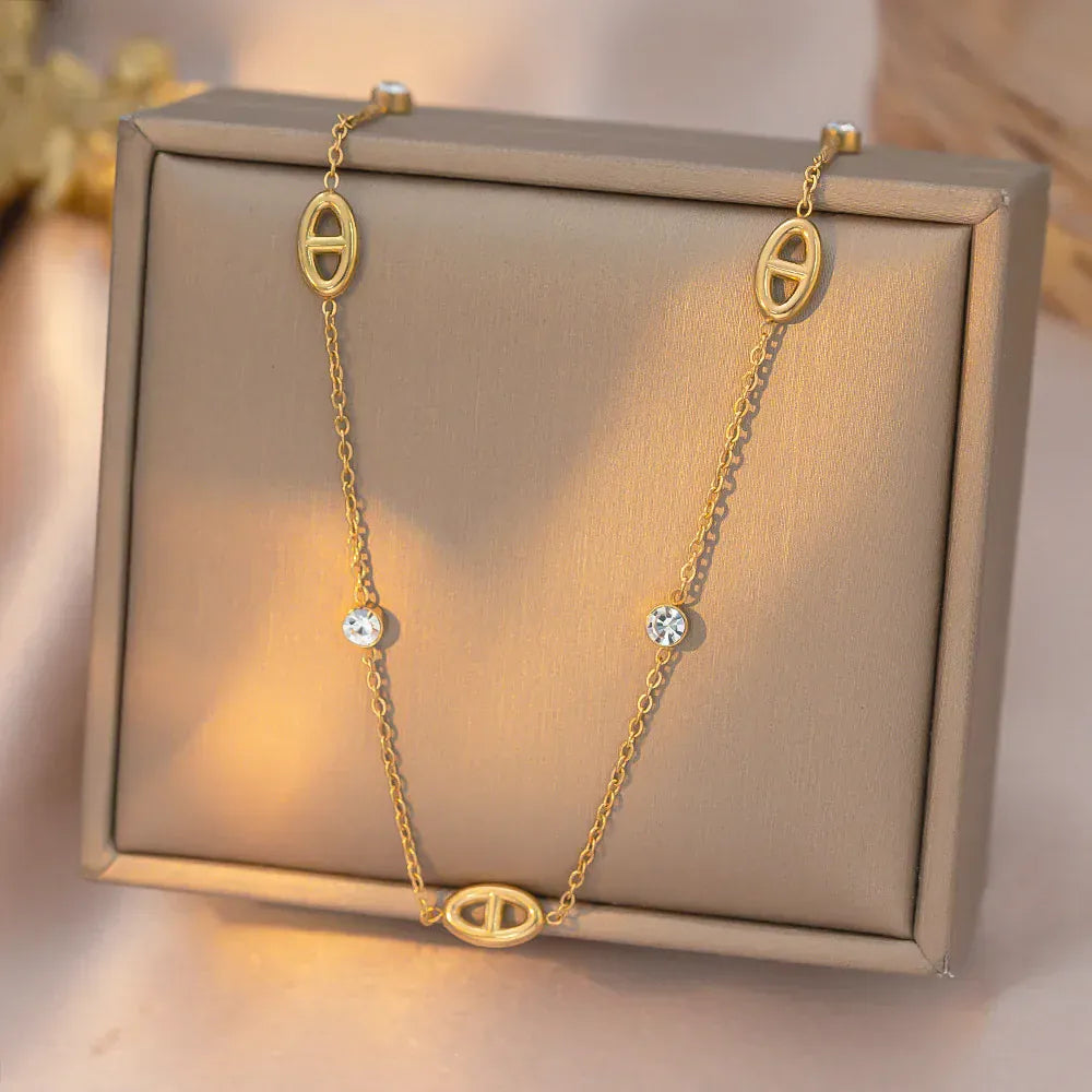 Collier Grain de Cafe Strass