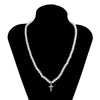 Collier homme perle croix