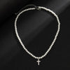 Collier homme perle croix