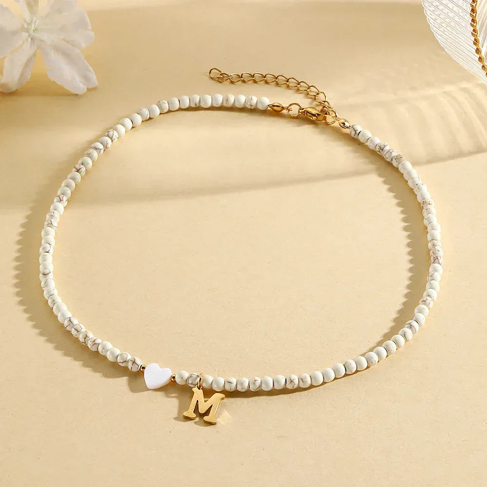 Collier Lettre Perle