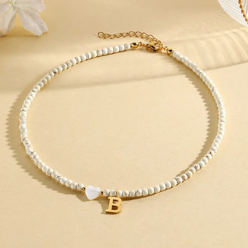 Collier Lettre Perle