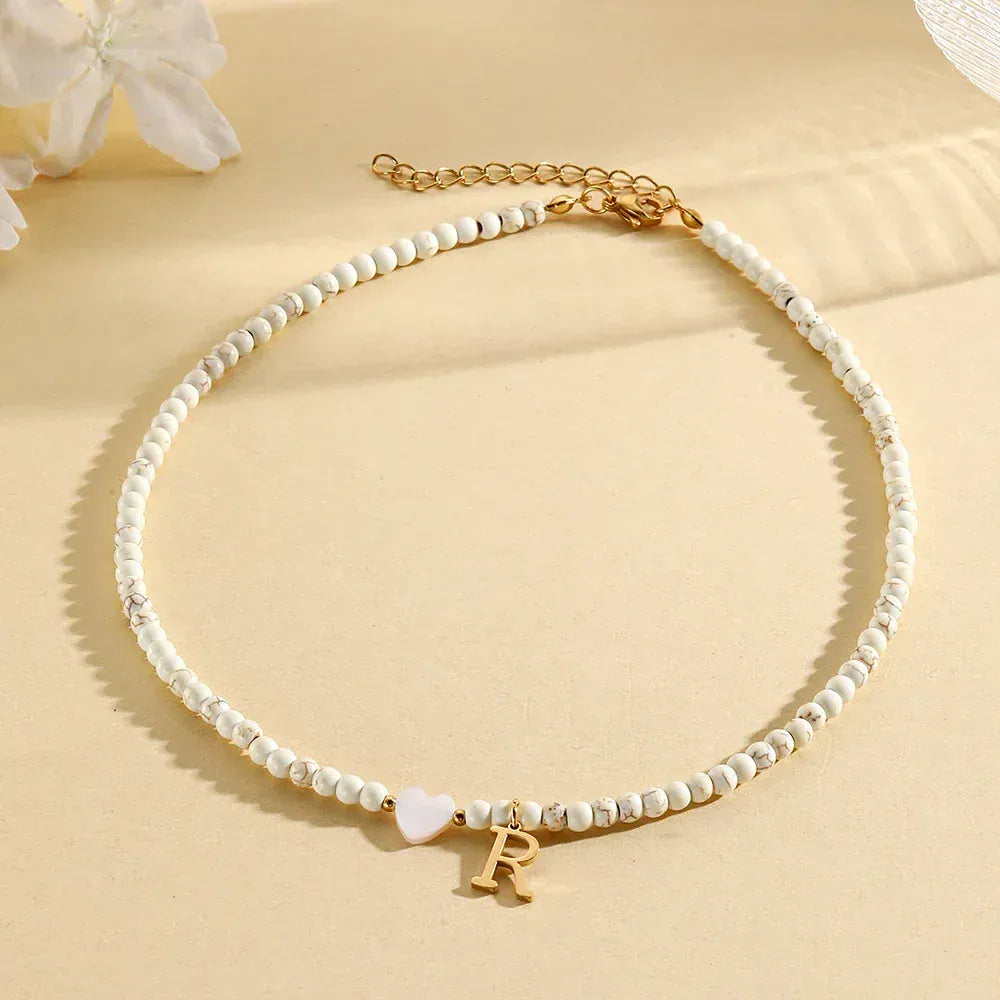 Collier Lettre Perle