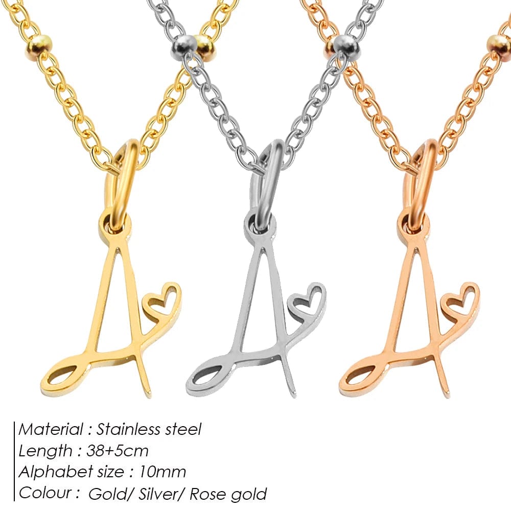 Collier Lettre Personnalisé Acier Inoxydable