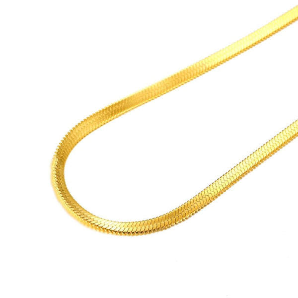 Chaîne Maille Serpent Plaqué Or 18 Carats - Longueur 45 Cm - Bijou Femme - Neuf Avec étiquettes