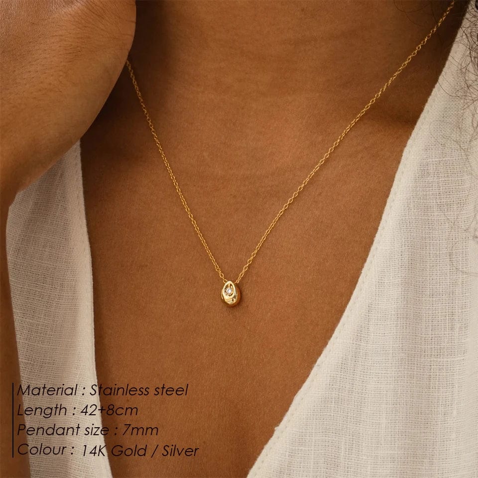 COAI Pendentif Goutte Collier Chaîne Serpent Pierre Femme, Pierre, Cristal COAI Pendentif Goutte Collier Chaîne Serpent Pierre Femme, Pierre, Cristal