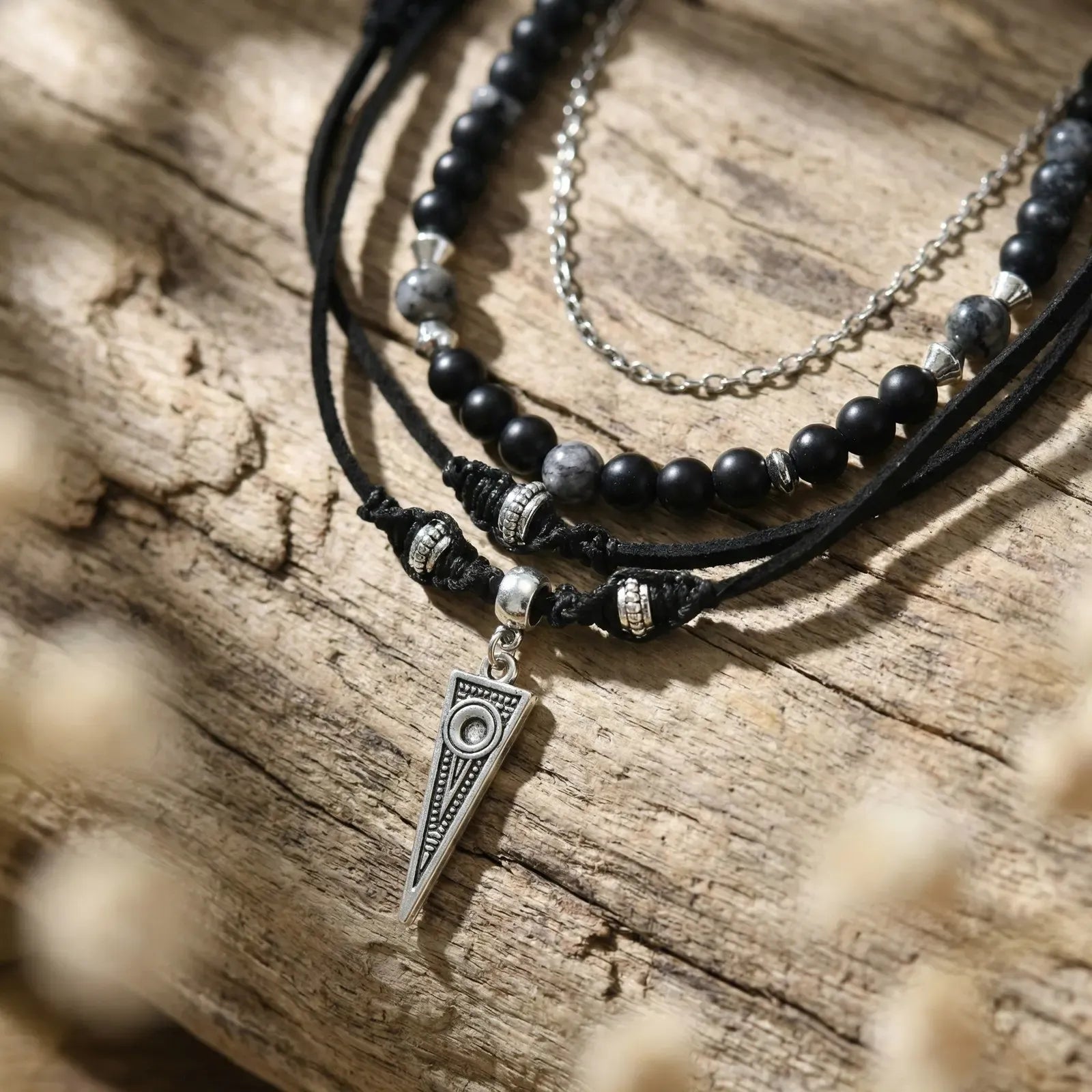 Collier Perle Noire Homme