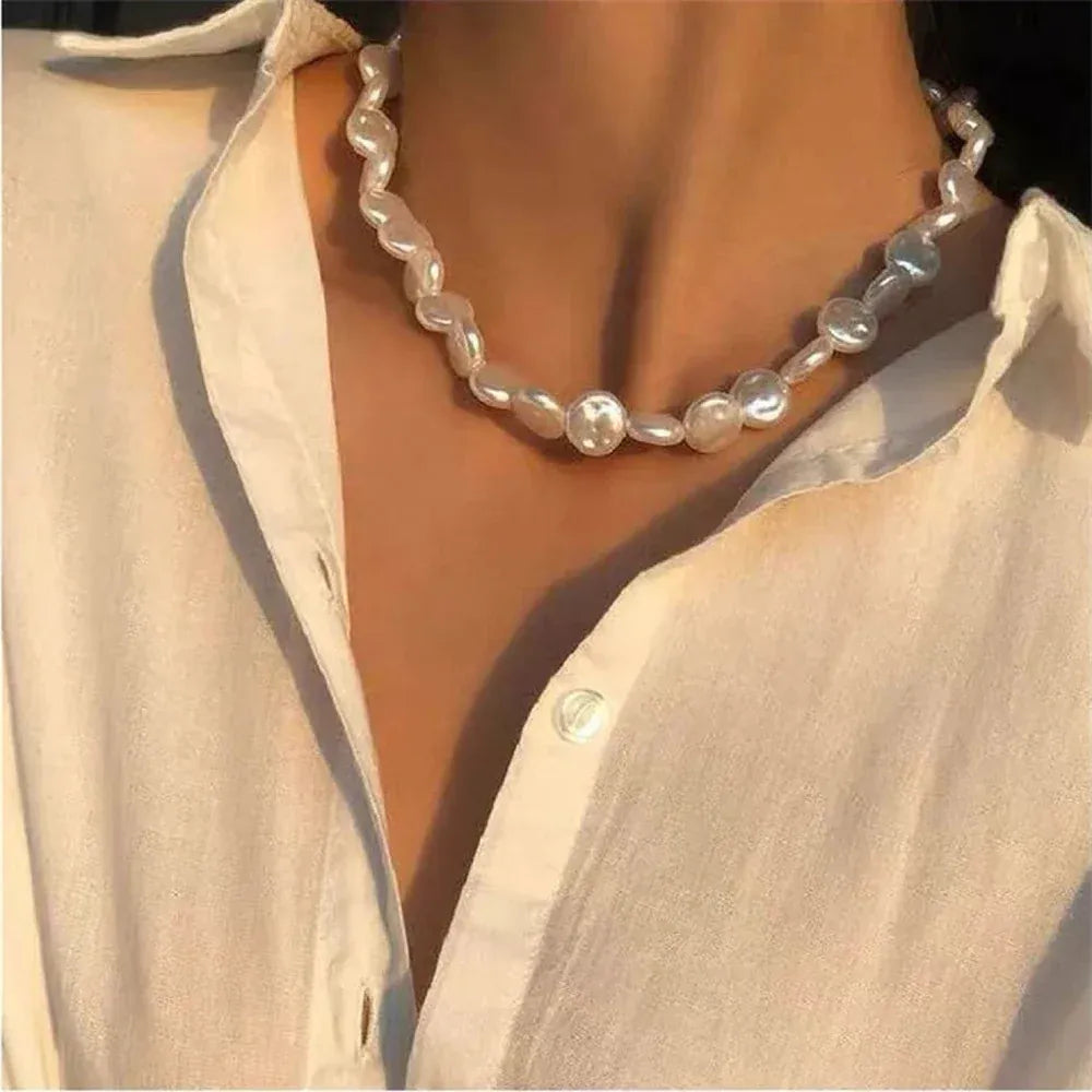 Collier Perle Ras de Cou Coeur