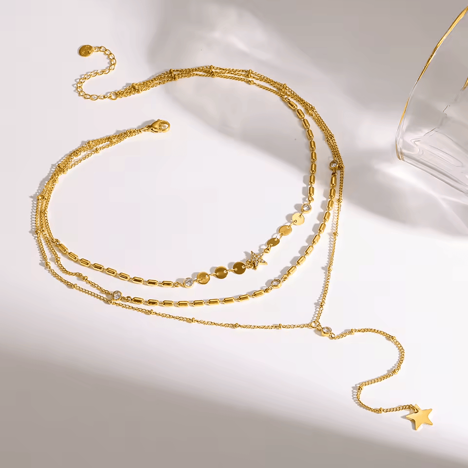 Collier plongeant étoiles