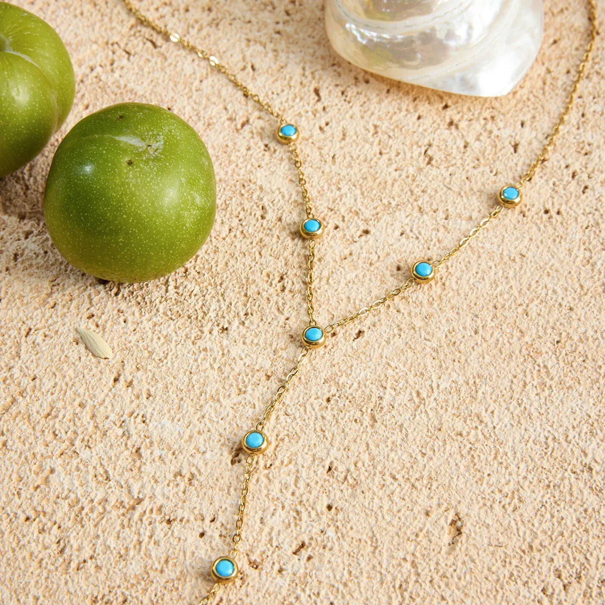 Collier Sautoir Or Bleu