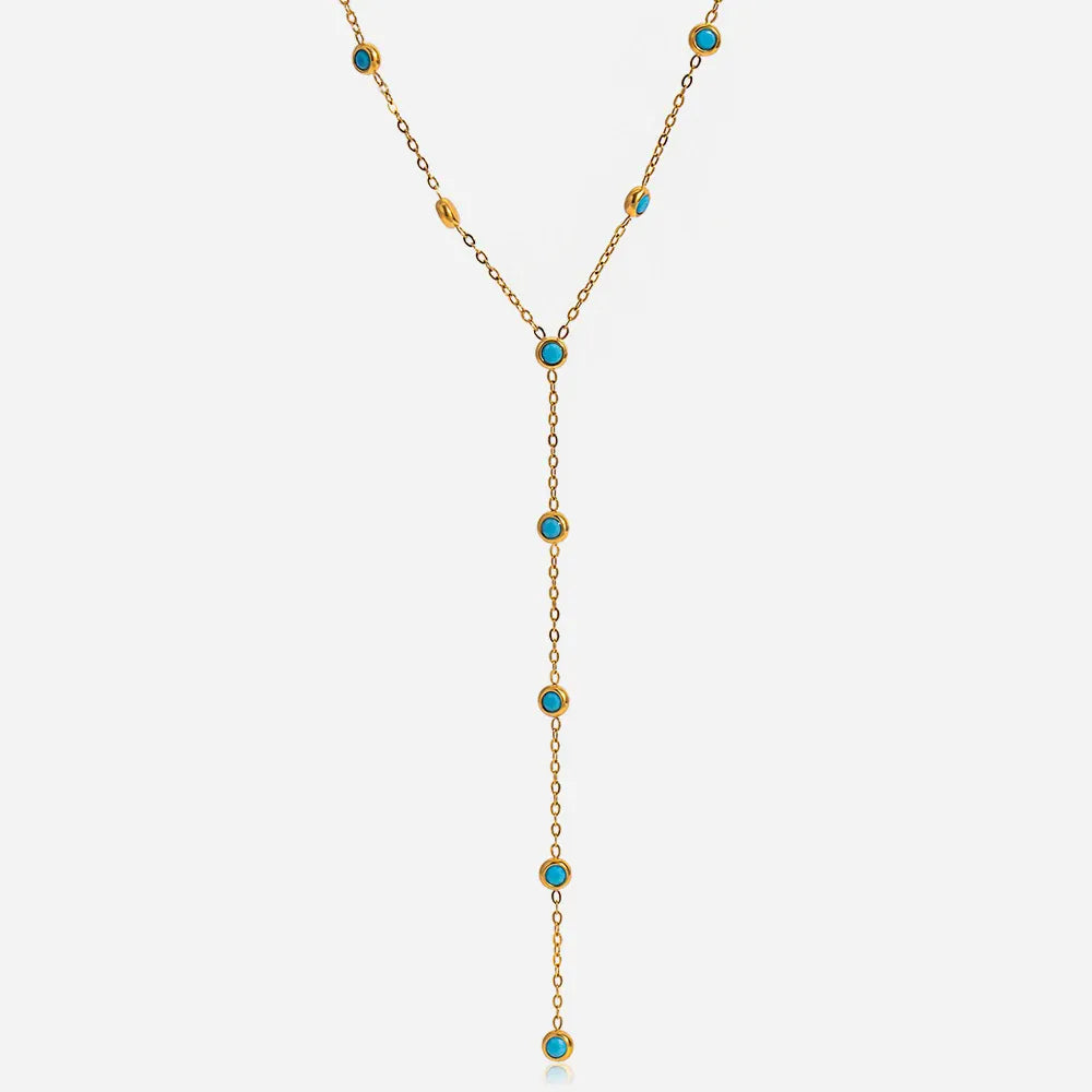 Collier Sautoir Or Bleu