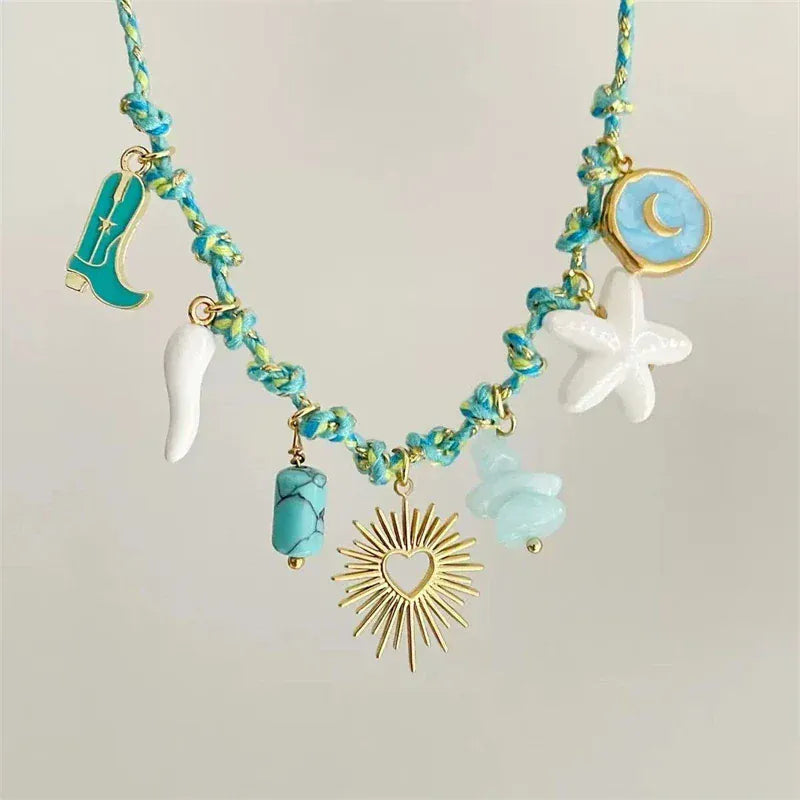 Collier Tissu Charms