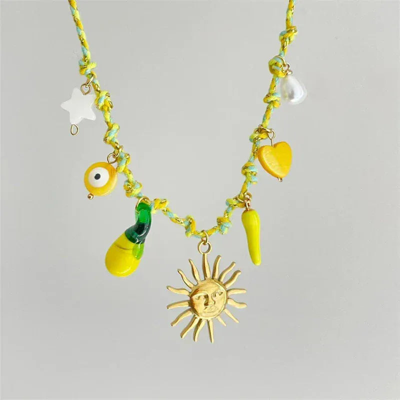 Collier Tissu Charms