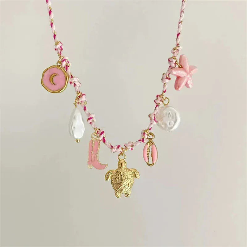 Collier Tissu Charms