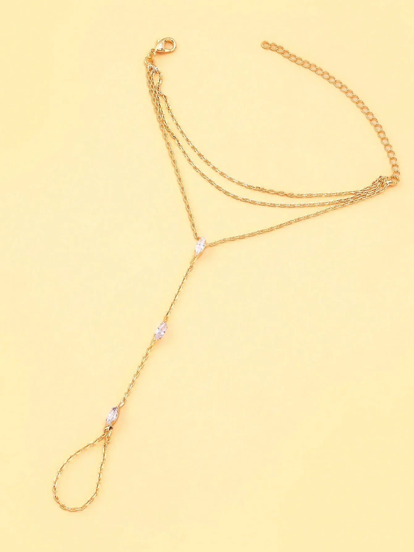 Double Chaine de Main Cristaux