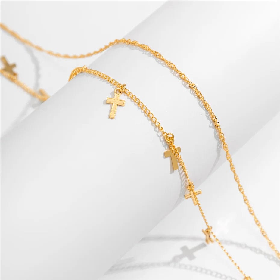 Double Chaine de Ventre Croix