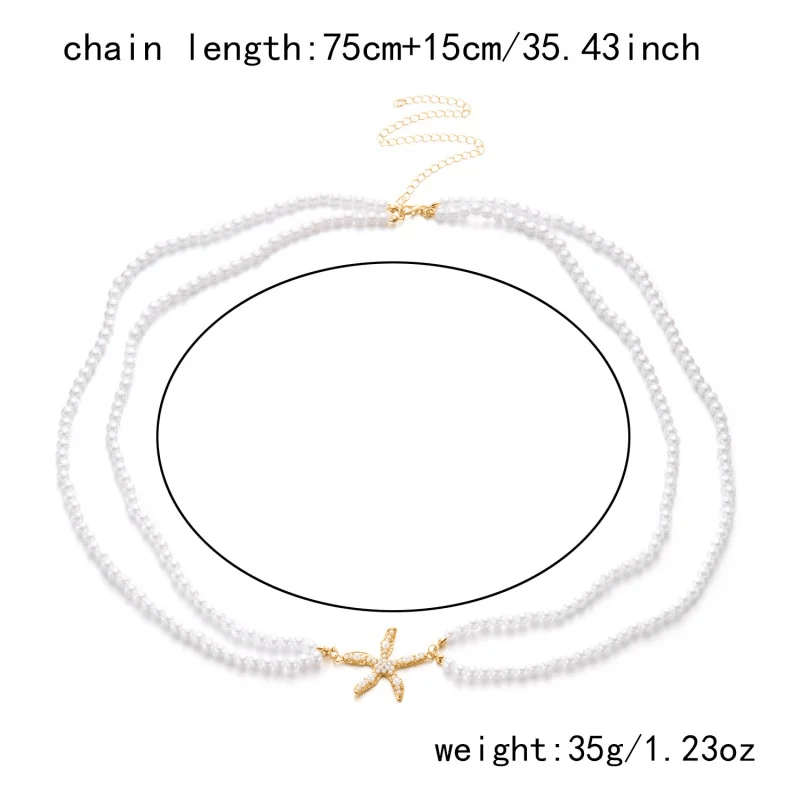 Double Chaine de Ventre Perle Etoile