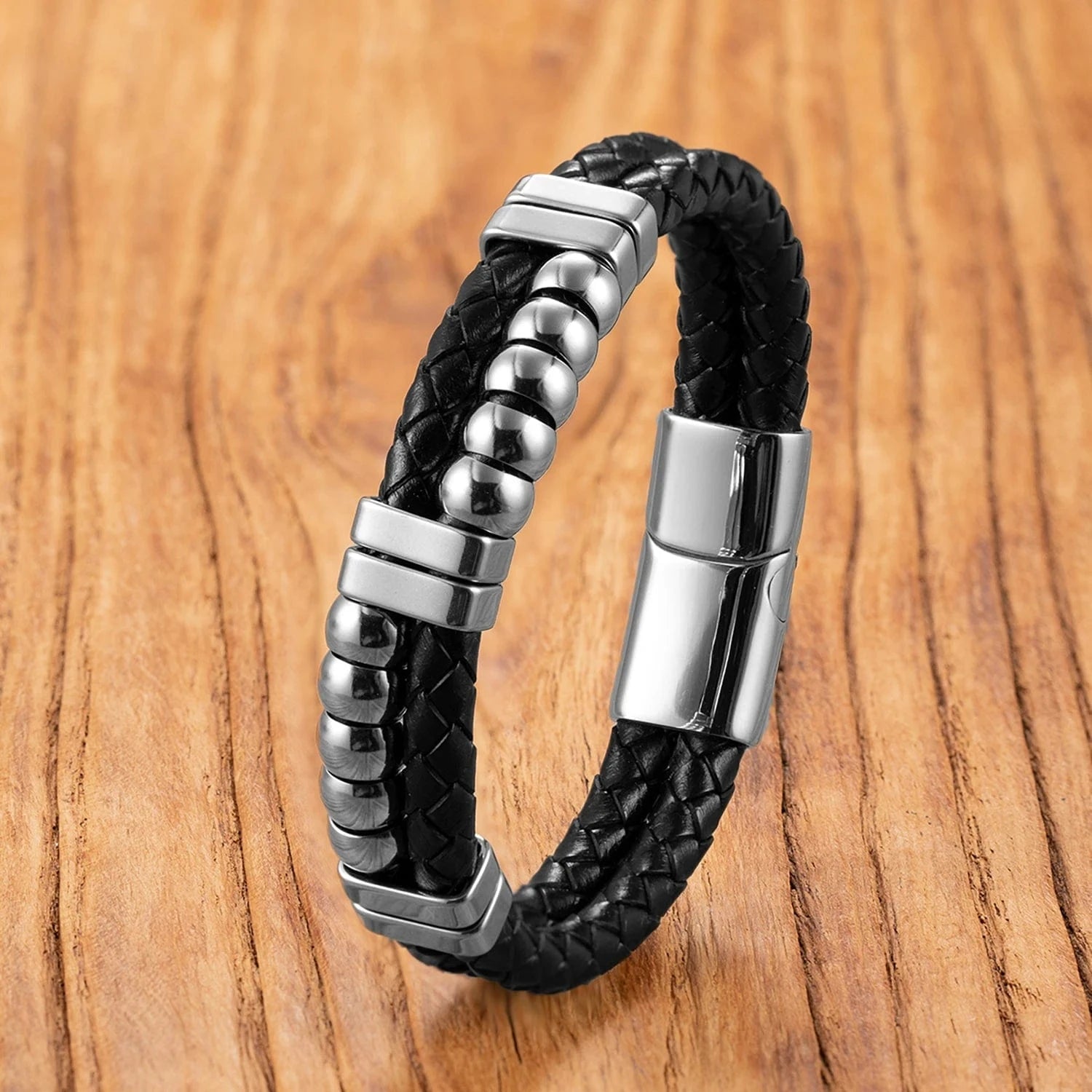 Gourmette Homme Cuir et Acier