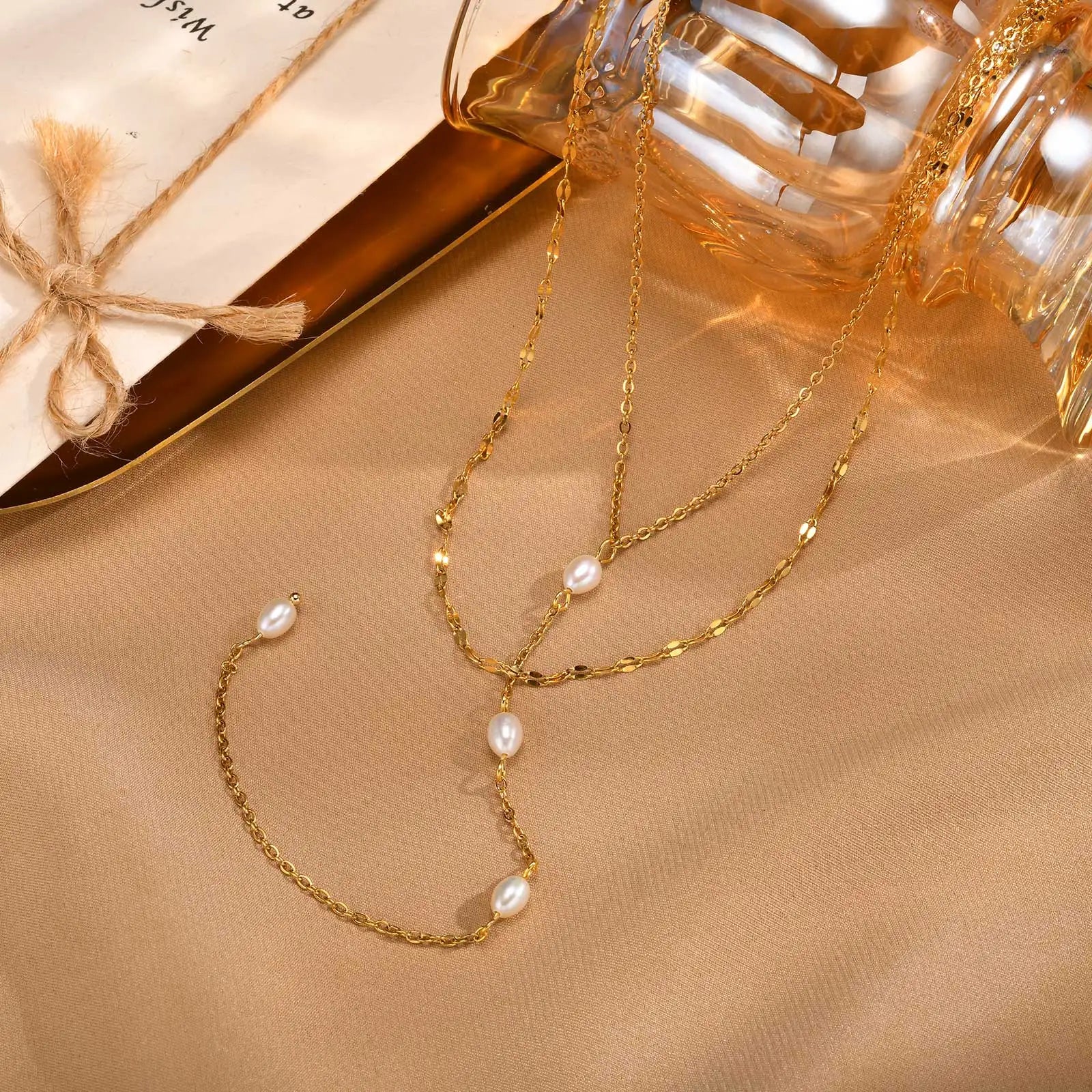 Sautoir Double Rang avec Perle