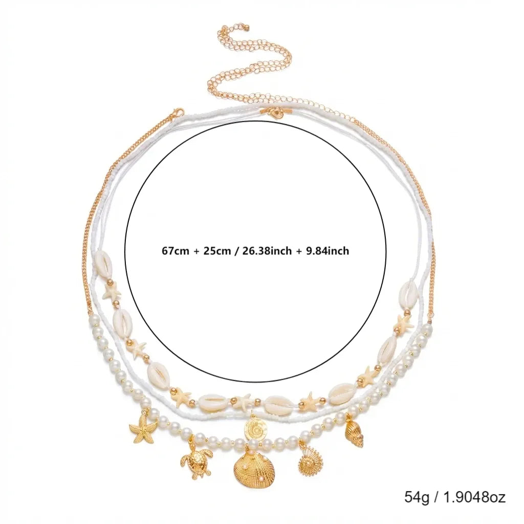 Triple Chaine de Ventre Coquillage