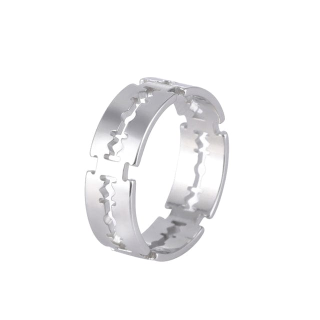 Bague argent homme rasoir