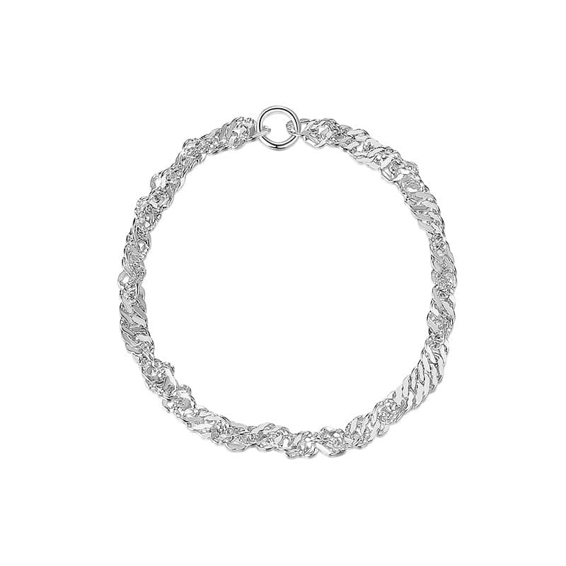 Bague chaine fine or argent