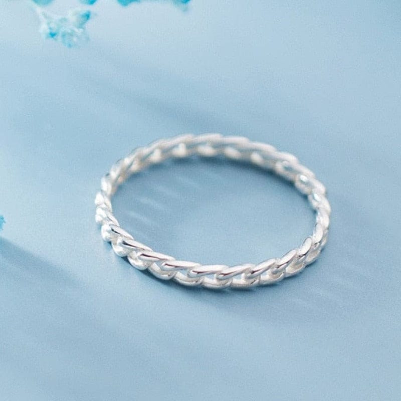 Bague chaine or blanc