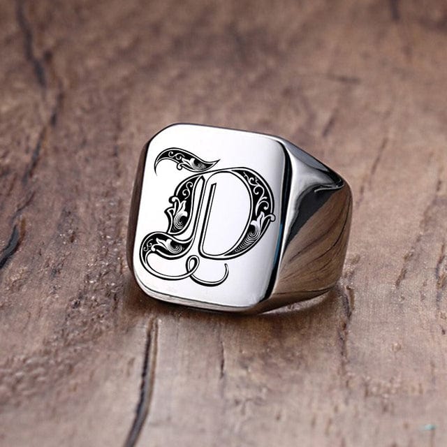 Bague homme initiale