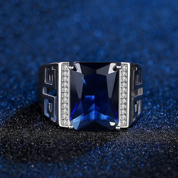 Bague homme pierre bleu Chaîne Bijoux