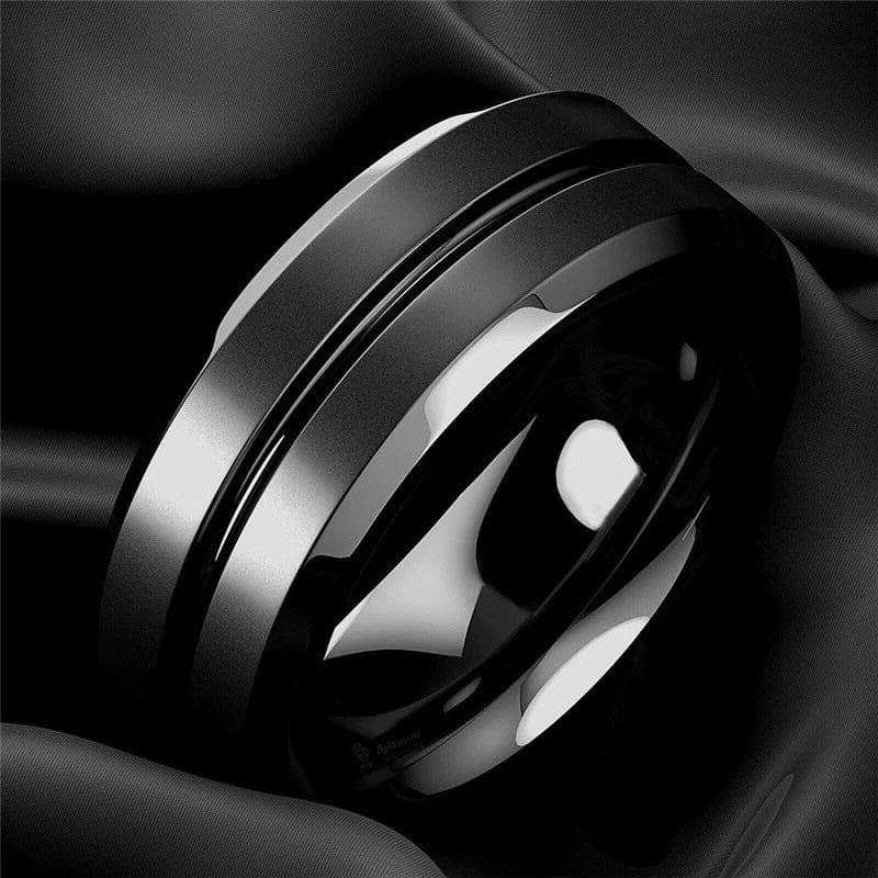 Bague noire pour homme