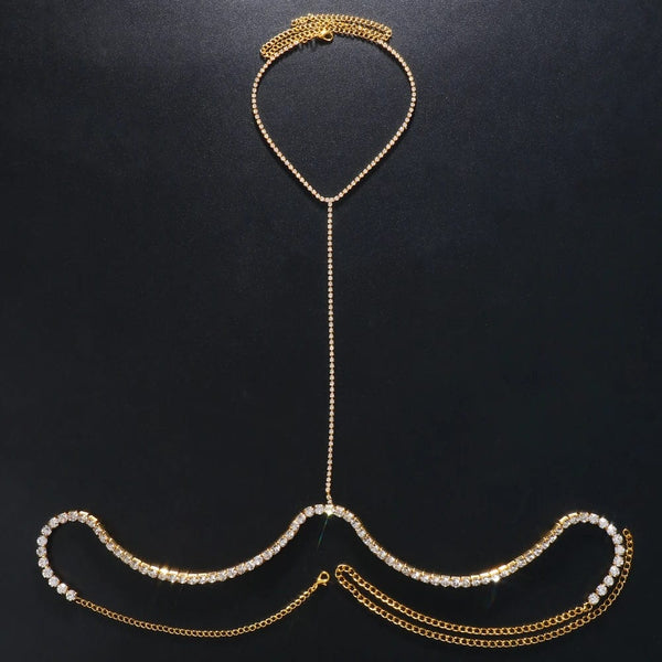Soutien-gorge Et String Chaînettes Dorées - Bijoux De Corps Femme, Neuf Avec étiquettes