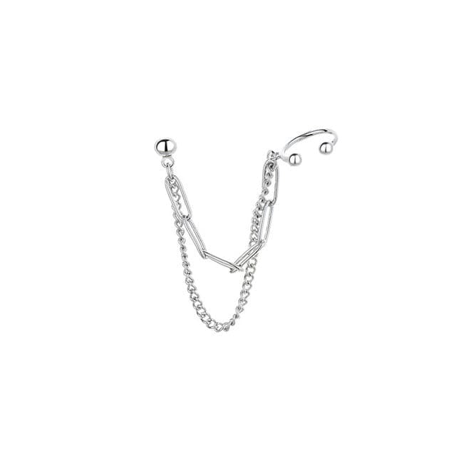 Boucle d'oreille 2 trous argent