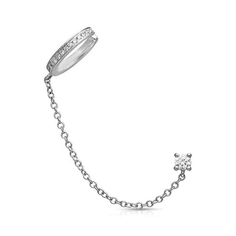 Boucle d&#39;oreille 2 trous chaine