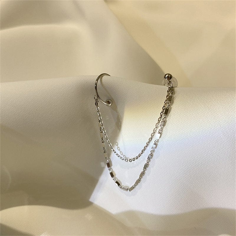 Boucle d&#39;oreille chaine deux trous