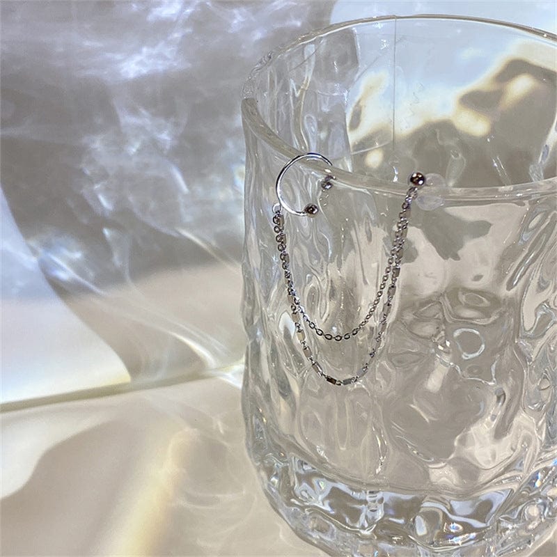 Boucle d&#39;oreille chaine deux trous