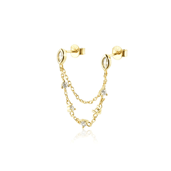 Boucles D'oreilles Pendantes Le Bijou Français - Cristal Rose, Dormeuses, Métal Ton Or, Neuves étiquetées
