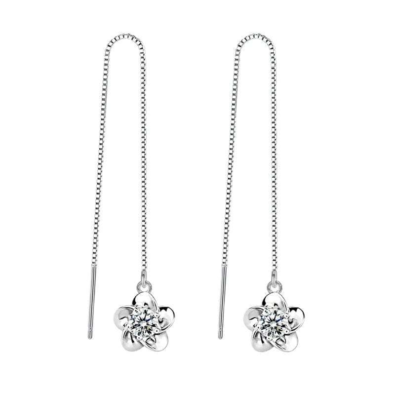 Boucle d&#39;oreille fleur traversante