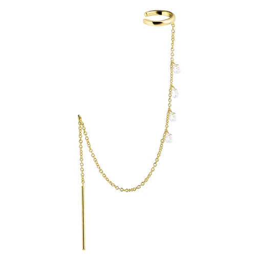 Boucle d'oreille grimpante strass