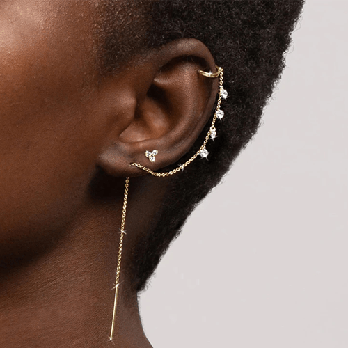 Boucle d'oreille grimpante strass