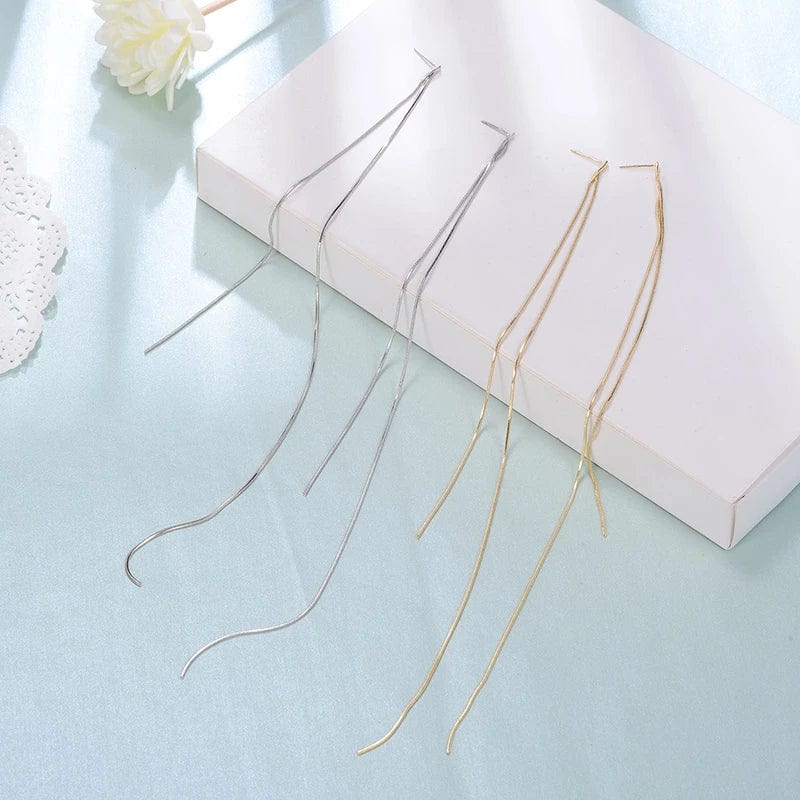 Boucle d&#39;Oreille Longue Chaine