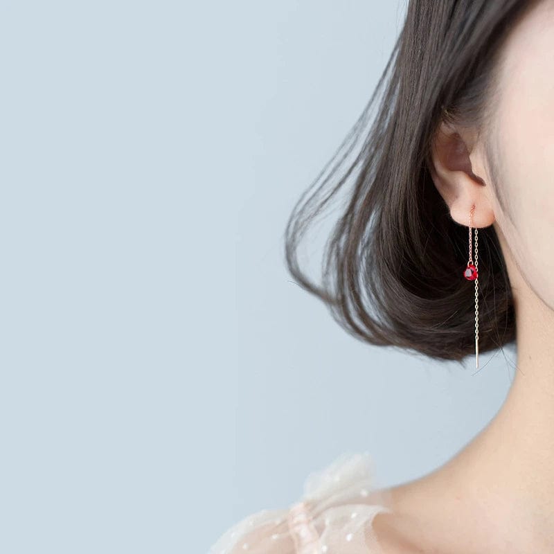 BOUCLES D'OREILLES DIAMANT pierre précieuse rubis naturelle pavé argent BOUCLES D'OREILLES DIAMANT pierre précieuse rubis naturelle pavé argent