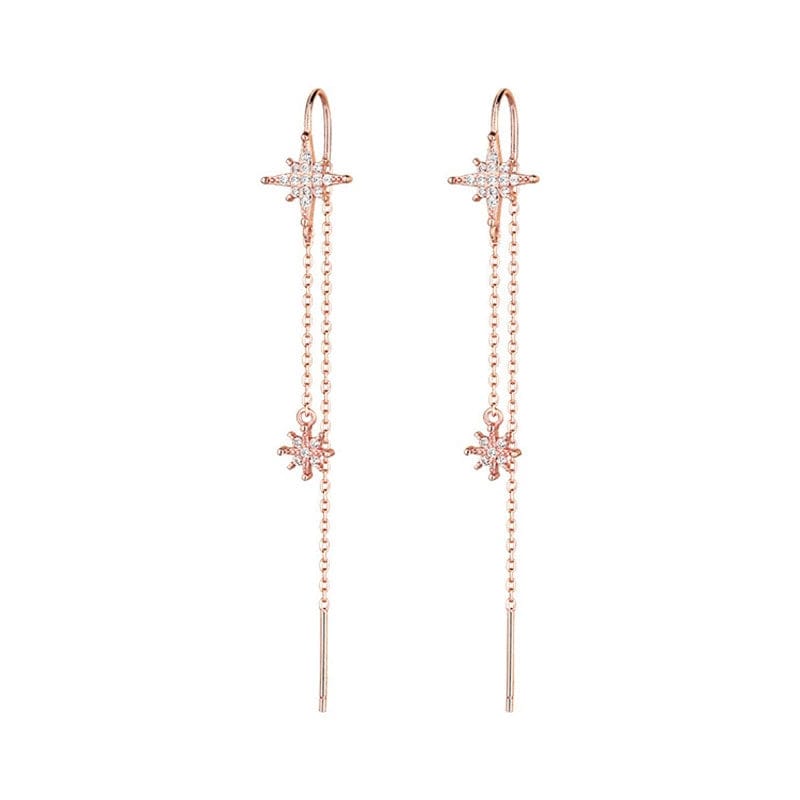 Boucle d'Oreille Pendante Etoile