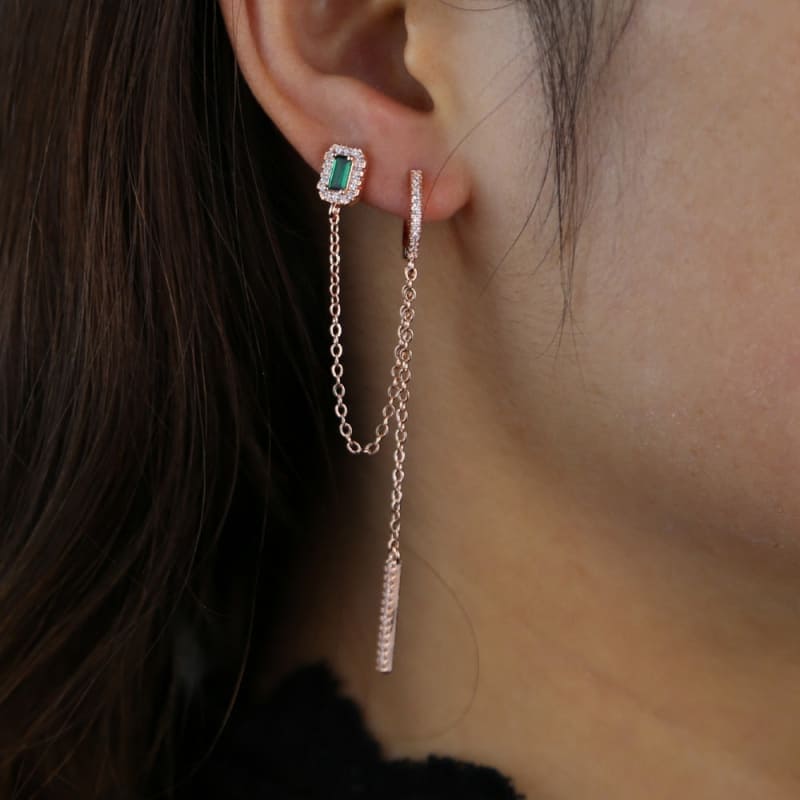 Boucle d&#39;Oreille Pendante Or Rose
