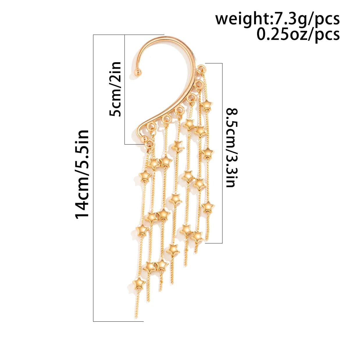 Boucle oreille grimpante etoile