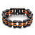 Bracelet Chaîne de Moto Orange et Noir en Acier