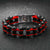 Bracelet Chaîne de Moto Rouge et Noir en Acier